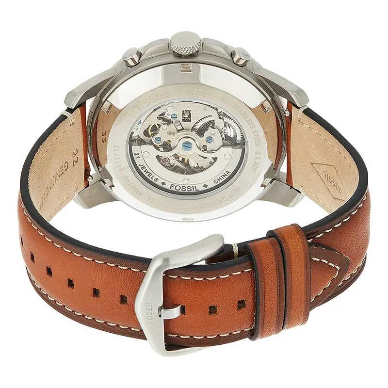 Fossil Grant Sport Automatic Luggage Leather Men's Watch | ME3140